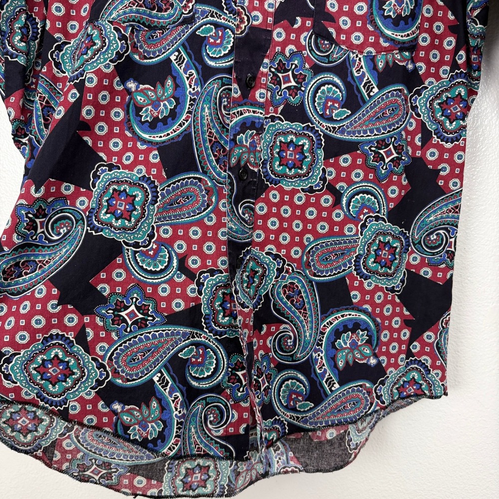 Wrangler Cowboy Cut Shirt Mens 16x35 Multicolor Paisley Western XLong Tails * - Picture 3 of 11